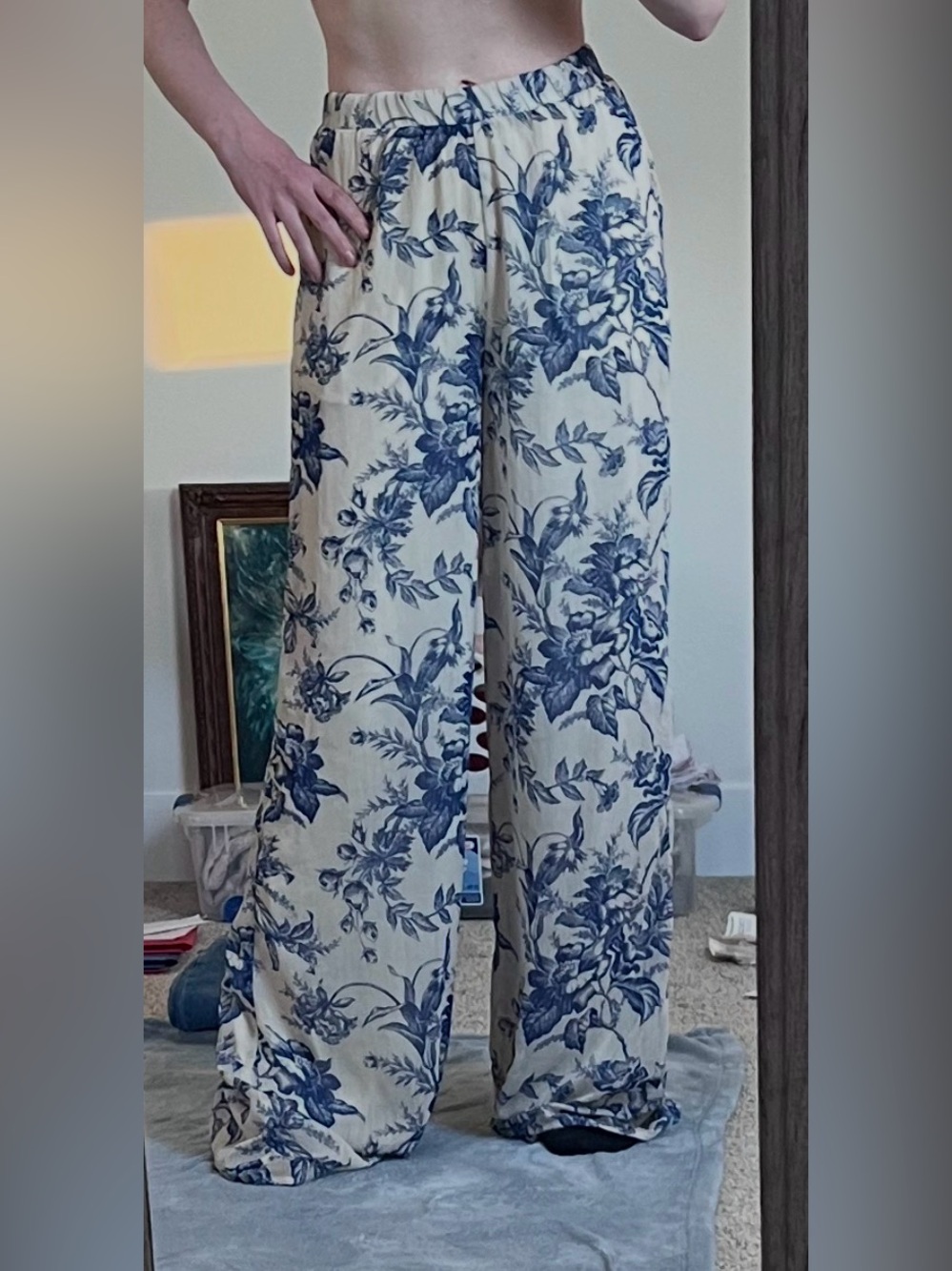 Express Conscious Edit toile high rise wide leg pants XS